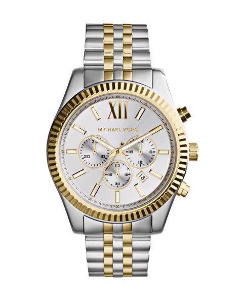 michael kors watch lexington mini|oversized lexington two tone watch.